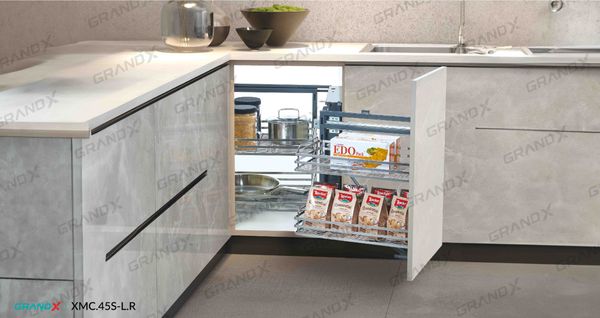 Kệ góc liên hoàn - Nan dẹt SUS 304 Grandx Sirius XMC.45S