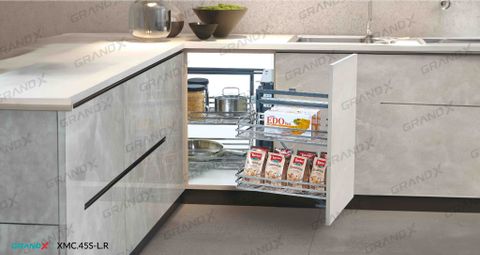 Kệ góc liên hoàn - Nan dẹt SUS 304 Grandx Sirius XMC.45S