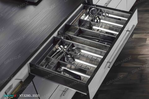 Khay chia thìa nĩa đa năng SUS304 Grandx Cutlery Tray XT.S280