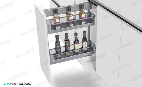 Kệ đựng gia vị, chất tẩy rửa nhôm vách kính Grandx Glass XU.200G