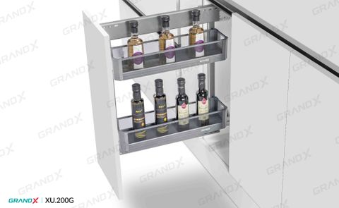Kệ đựng gia vị, chất tẩy rửa nhôm vách kính Grandx Glass XU.200G