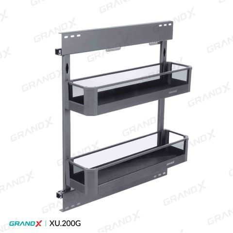 Kệ đựng gia vị, chất tẩy rửa nhôm vách kính Grandx Glass XU.200G
