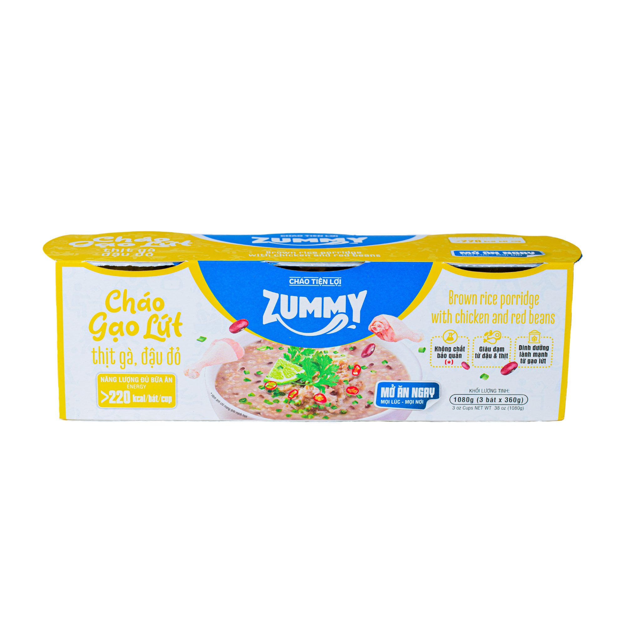  Zummy's Porridge - Brown rice porridge with chicken and red beans (Pack 3) 