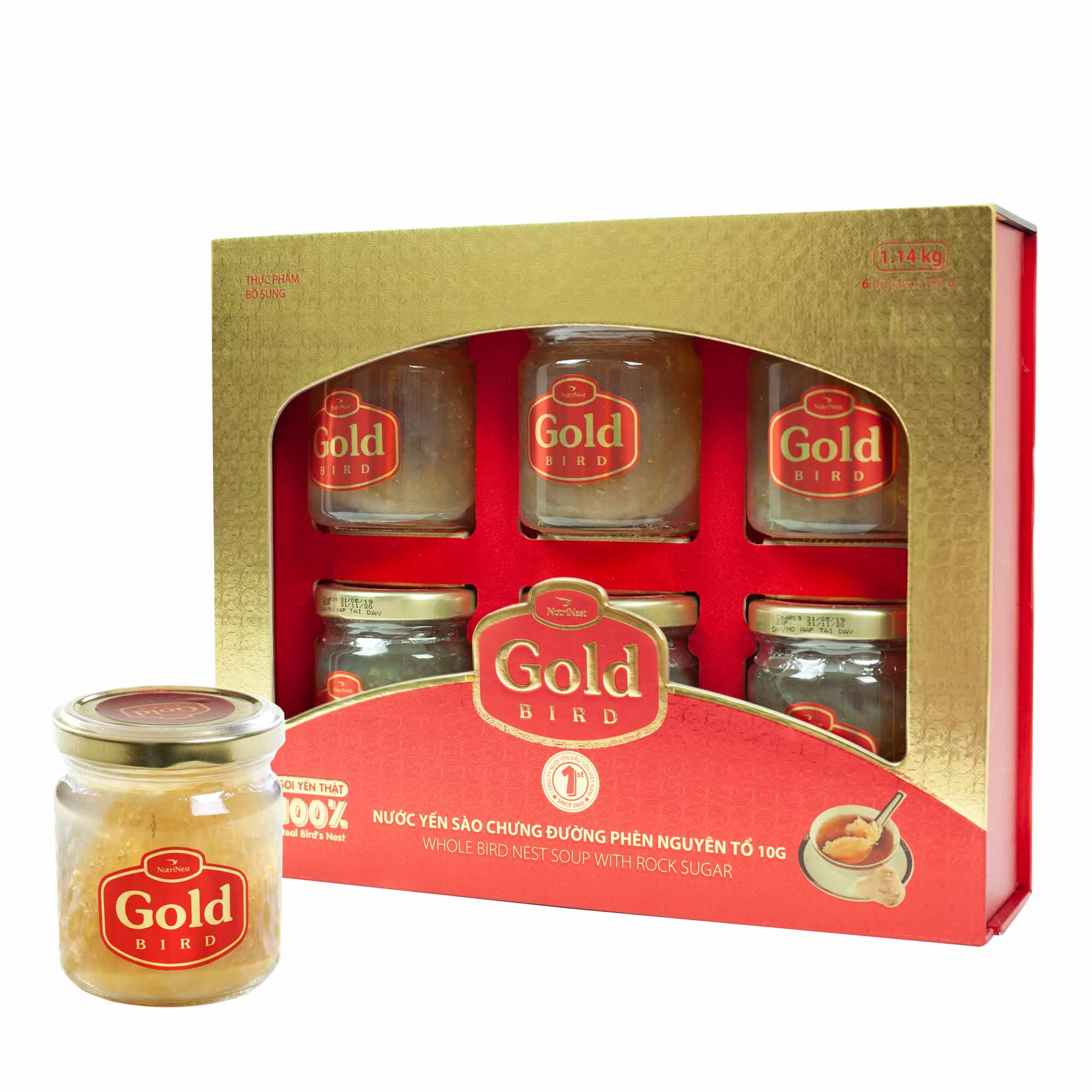  黄金Gold – 冰糖炖整燕窝水 – 6罐礼盒 *190克 