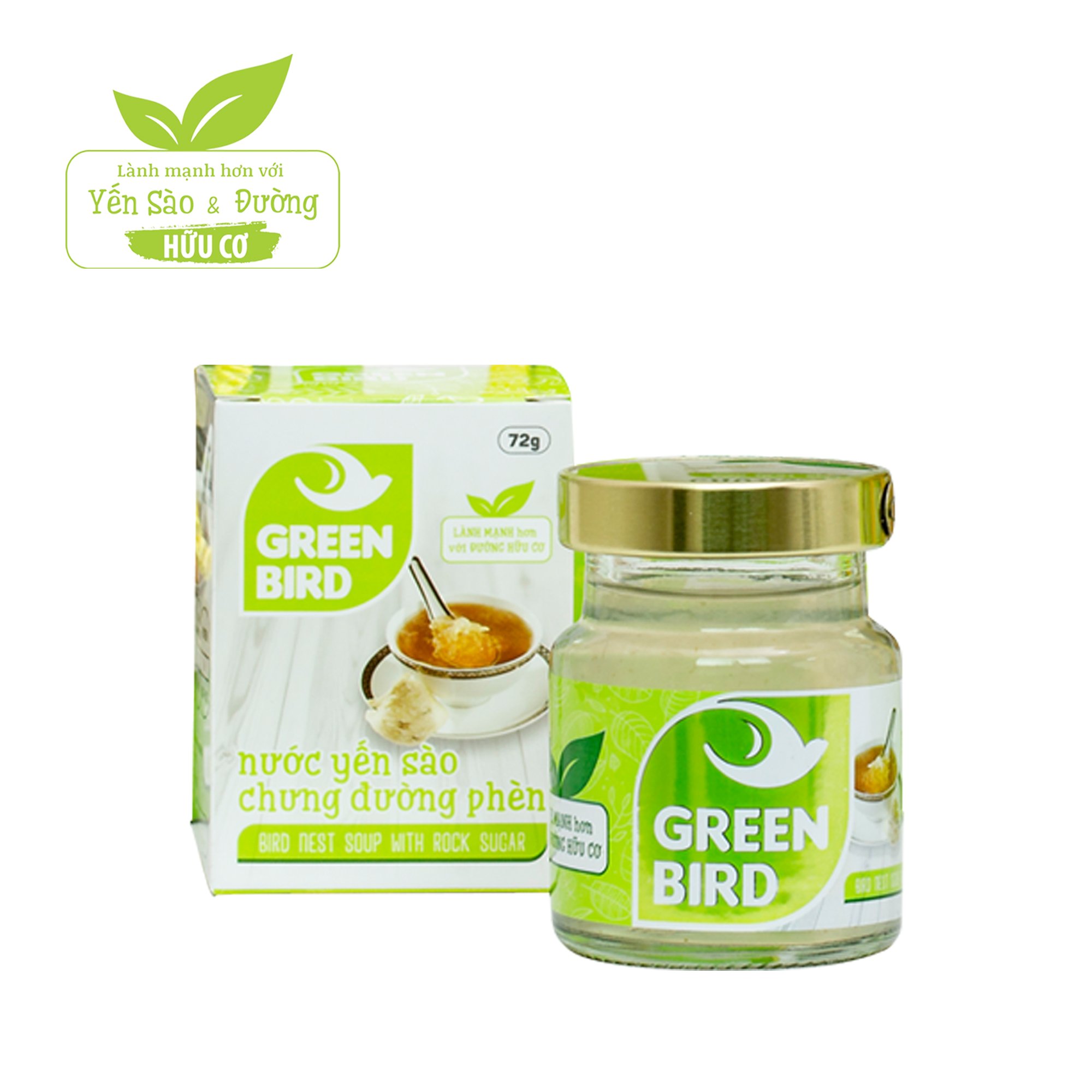  Green Bird - Nước Yến Sào Chưng Đường Phèn - Hũ đơn 72g 