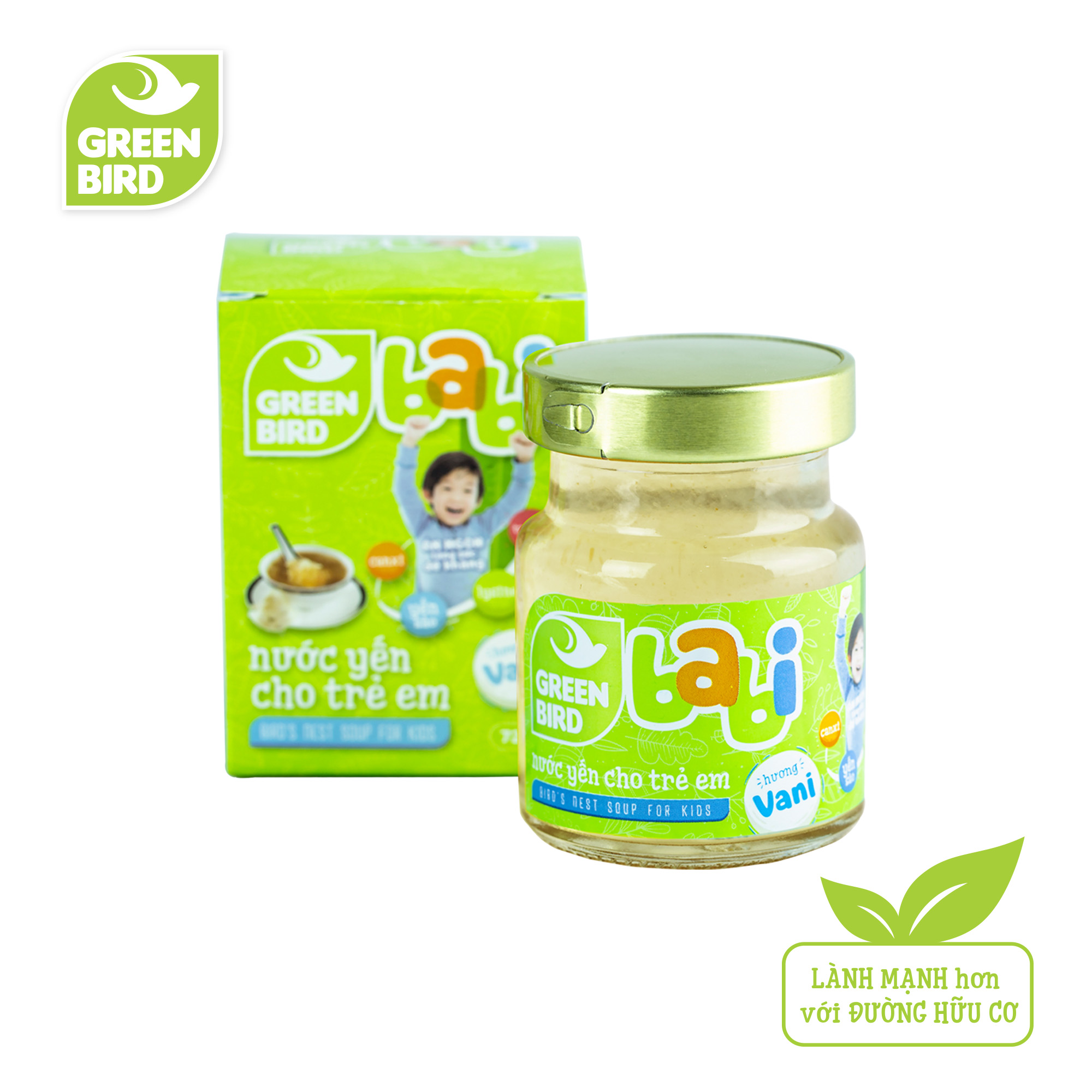  Green Bird - Bird’s nest soup for kids (Vanilla flavor) - jars 72g 