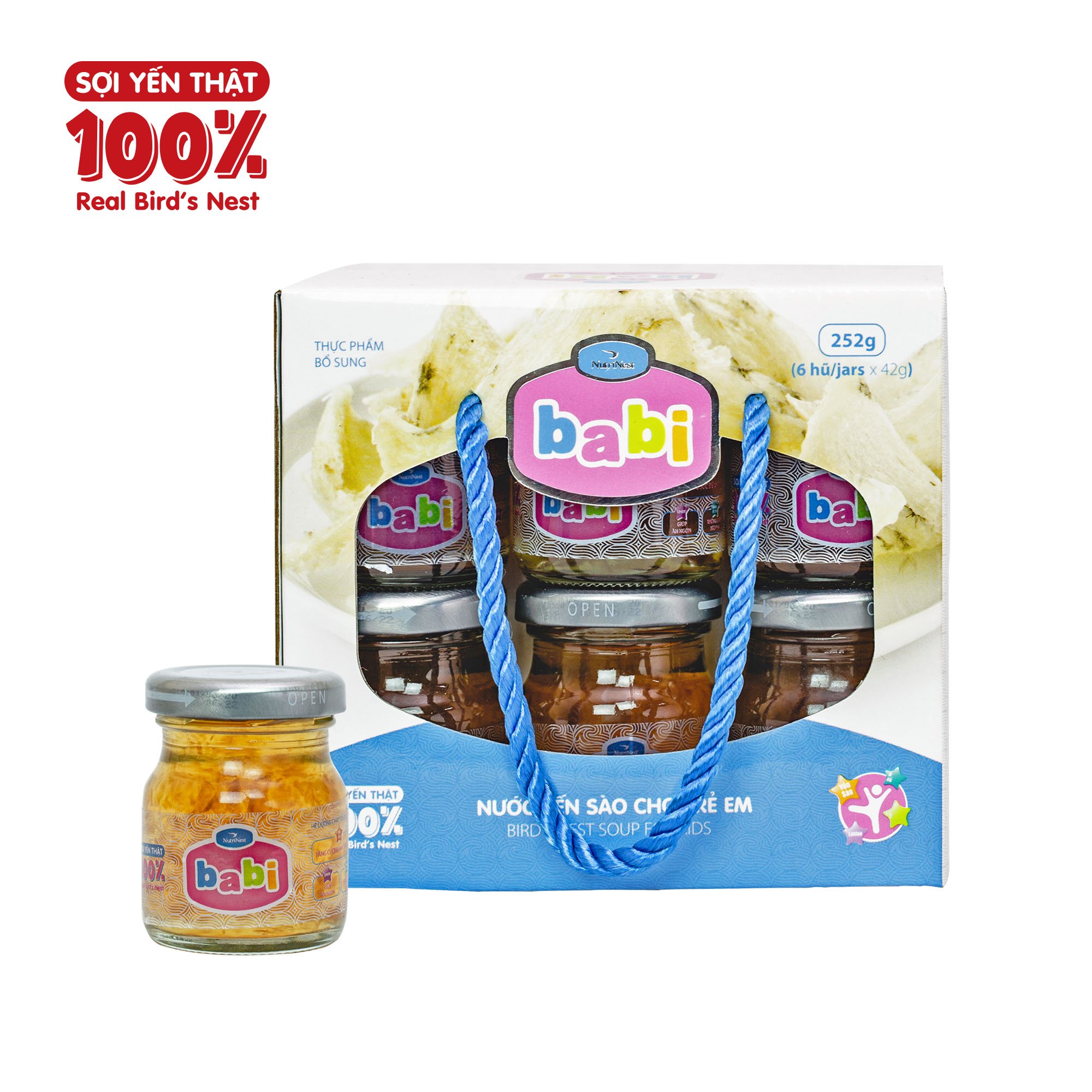  Babi - Bird's Nest Soup For Kids 100% Real Bird Nest - Set 6 jars 