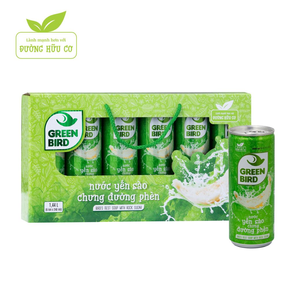 Nước Yến sào chưng đường phèn - Hộp quà 6 lon 240ml