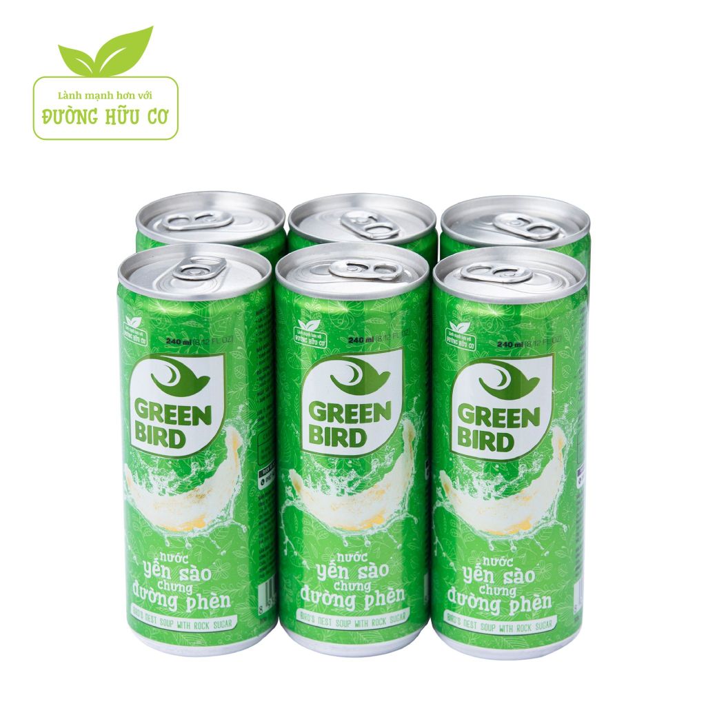 Nước Yến Sào chưng đường phèn - Lốc 6 lon 240ml
