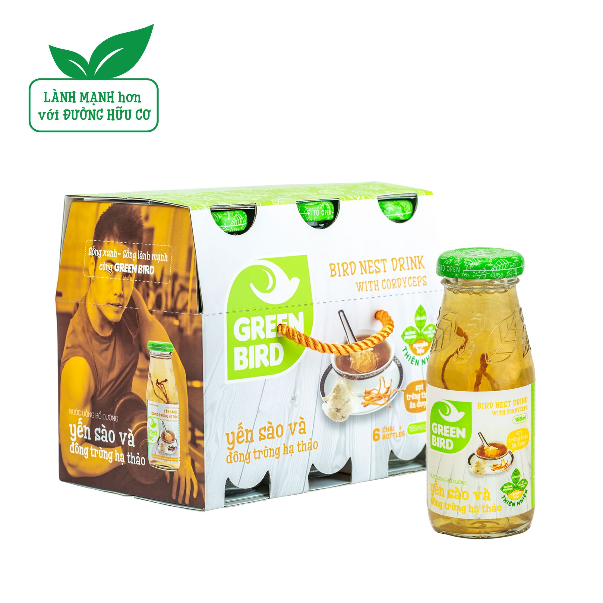  Green Bird - Bird nest soup with cordyceps - (6 bottles*185ml) 