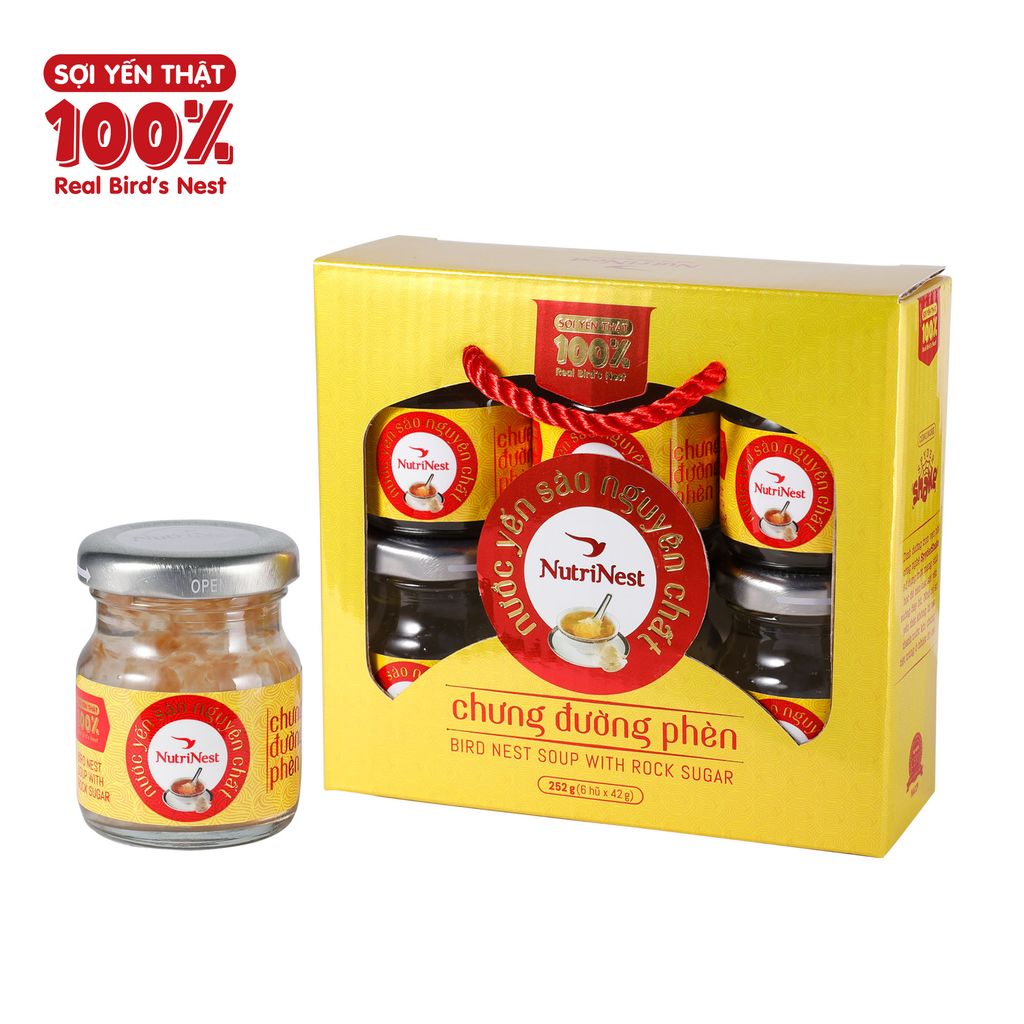 Nước Yến Sào Nguyên Chất Chưng Đường Phèn 42g - Lốc 6 hũ