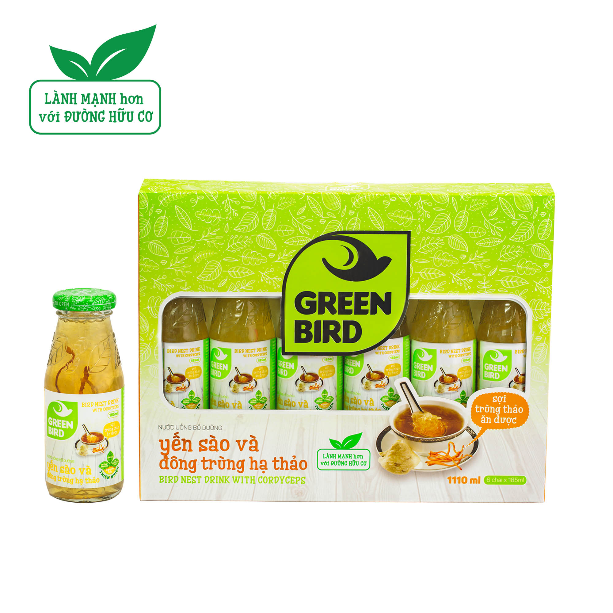  Green Bird - Bird nest soup with cordyceps - Gift set 6 bottles*185ml 