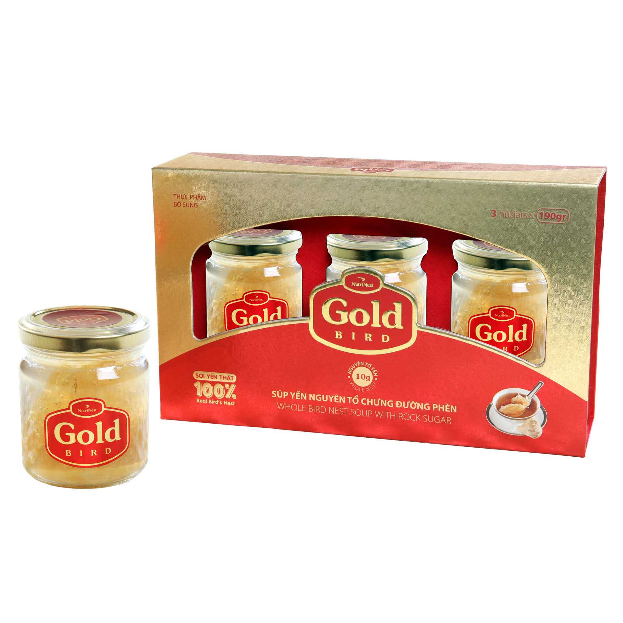 黄金Gold – 冰糖炖整燕窝水 – 3罐礼盒 *190克 