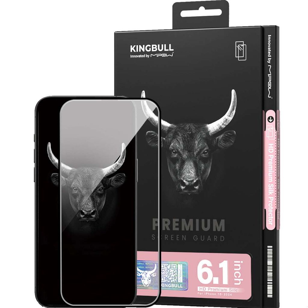 Mipow Dán cường lực Kingbull HD Premium Silk iPhone 16 Series (Trong suốt)
