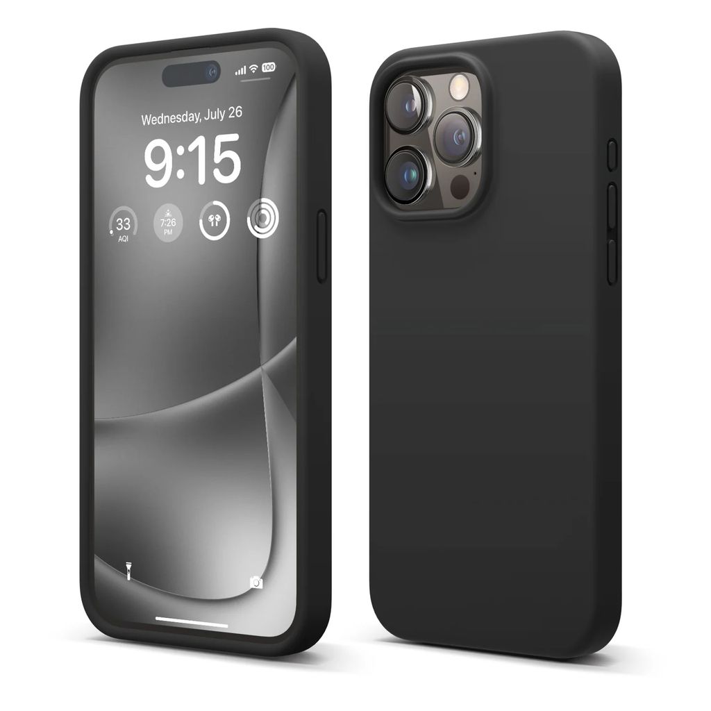 elago Premium Silicone Case iPhone 15 Pro (Black)