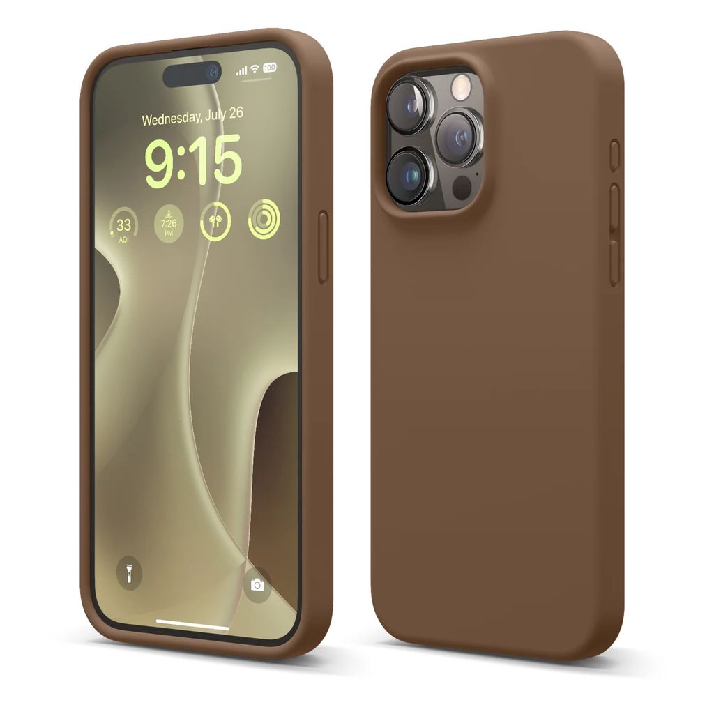 elago Premium Silicone Case iPhone 15 Pro Max (Brown)