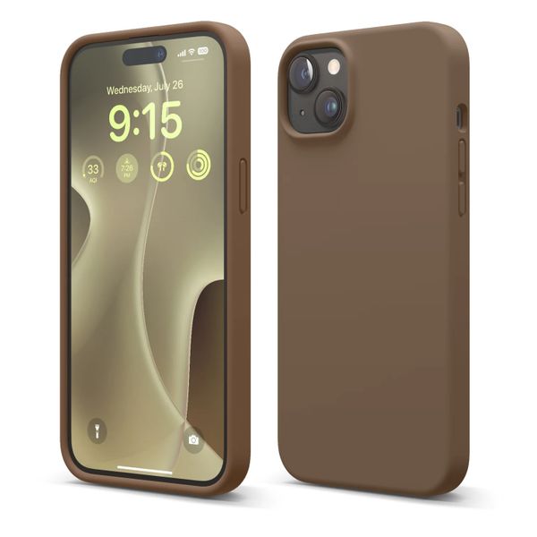 elago Premium Silicone Case iPhone 15/15 Plus (Brown)