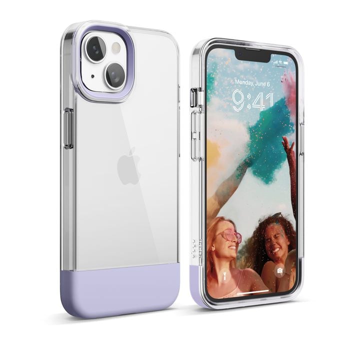 elago Glide Case iPhone 14 (Trong suốt/Tím)