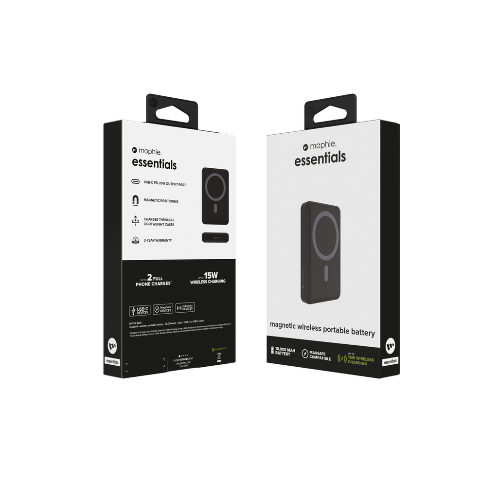 Mophie Pin sạc dự phòng 10000mAh Essentials PowerStation Snap+ 10K - Black