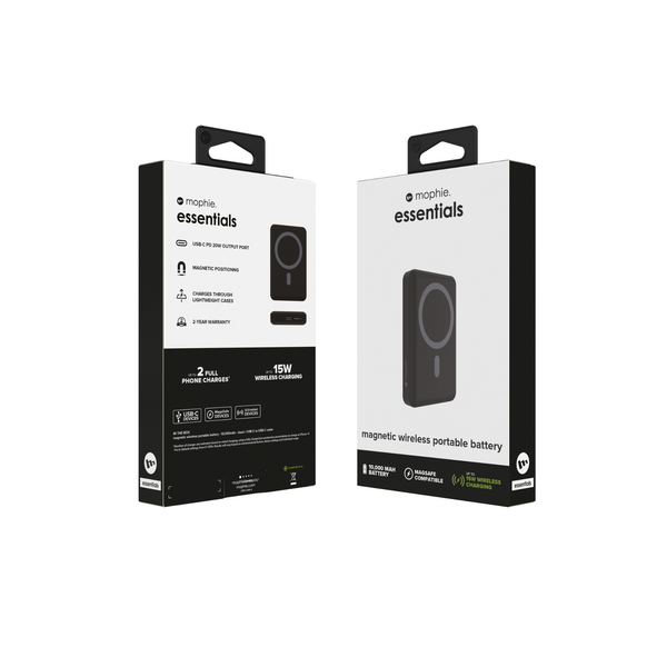 Mophie Pin sạc dự phòng 10000mAh Essentials PowerStation Snap+ 10K - Black