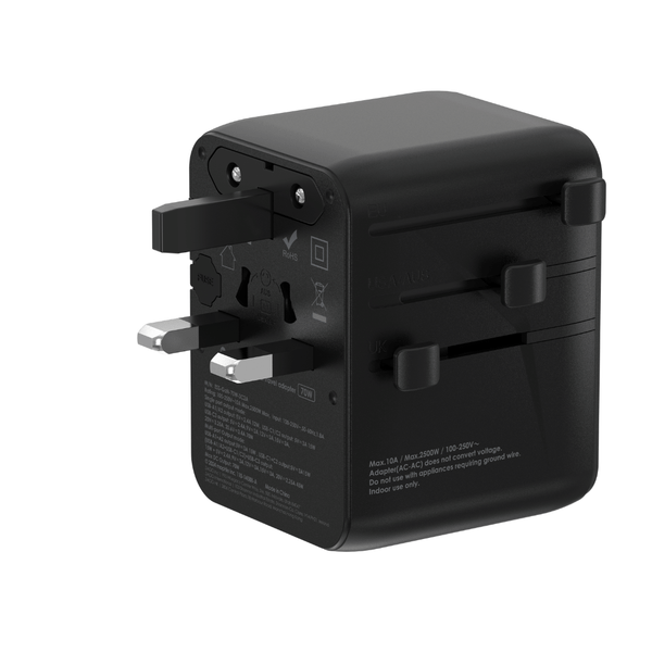 Mophie Essentials GaN 70W universal travel adaptor