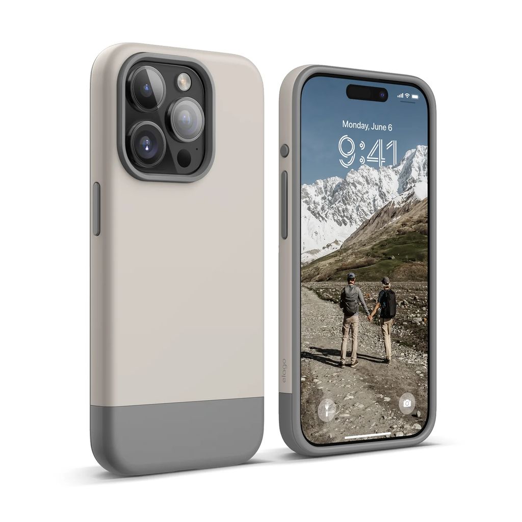 elago MagSafe Glide Case iPhone 15 Pro (Stone/Medium Grey)
