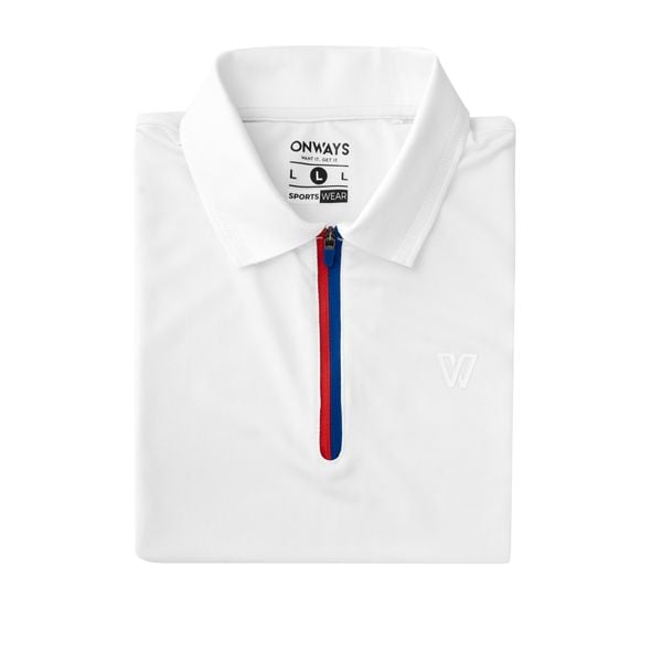 2 COLORS ZIPPED POLO MEN