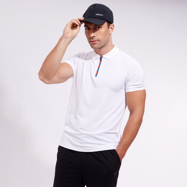 2 COLORS ZIPPED POLO MEN