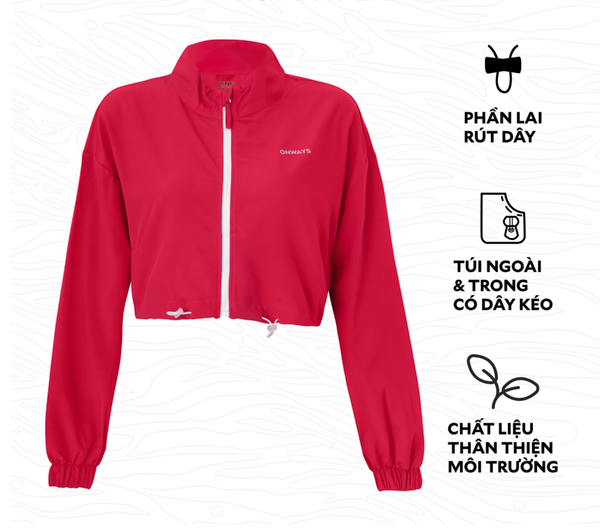 Áo Khoác Croptop Rút Dây Lai