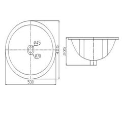 Chậu rửa đặt âm bàn Viglacera CA2