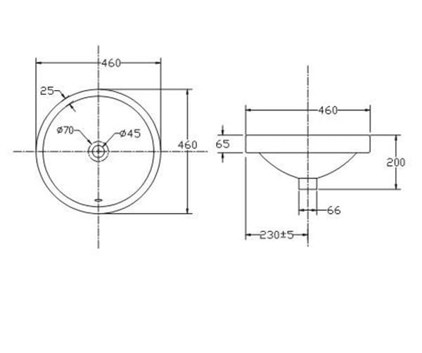 Chậu rửa đặt trên bàn Viglacera CD6