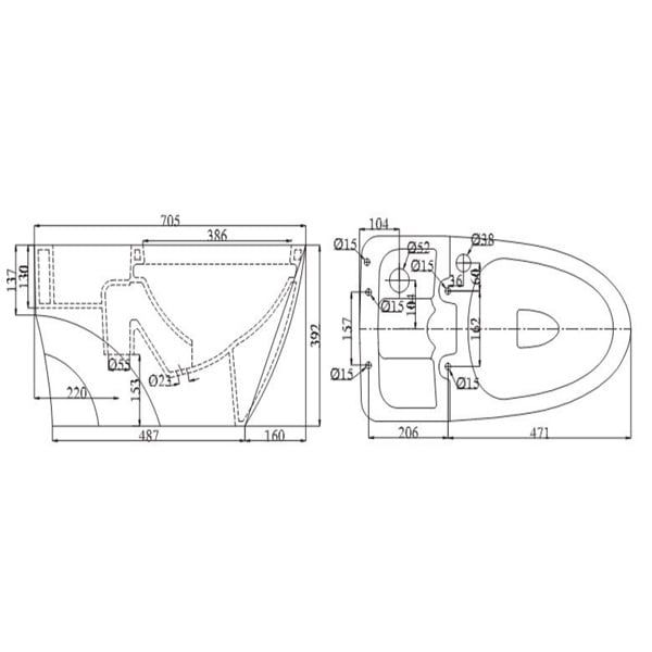 Bàn cầu thông minh Viglacera V90