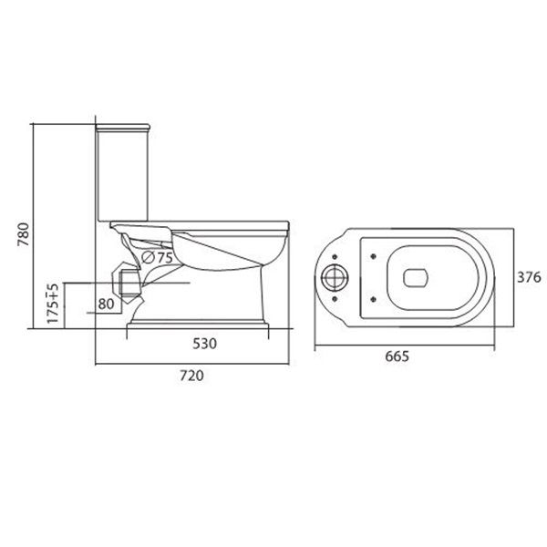 Bàn cầu 2 khối Viglacera VI3P