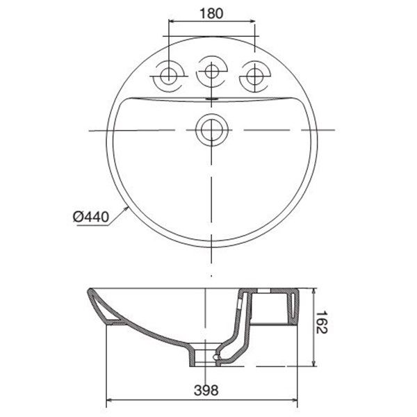 Chậu rửa đặt trên bàn Viglacera V26