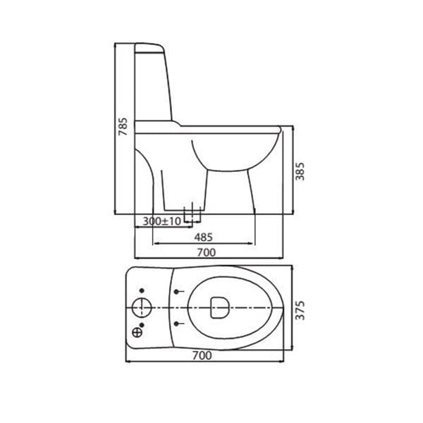 Bàn cầu 2 khối Viglacera VI107
