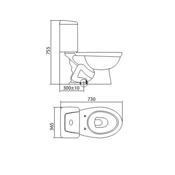 Bàn cầu 2 khối Viglacera VT34