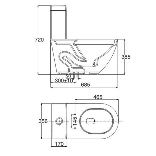 Bàn cầu 1 khối Viglacera V199 (BS199)