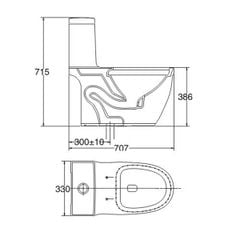 Bàn cầu 1 khối Viglacera V35