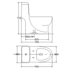 Bàn cầu 1 khối Viglacera V38