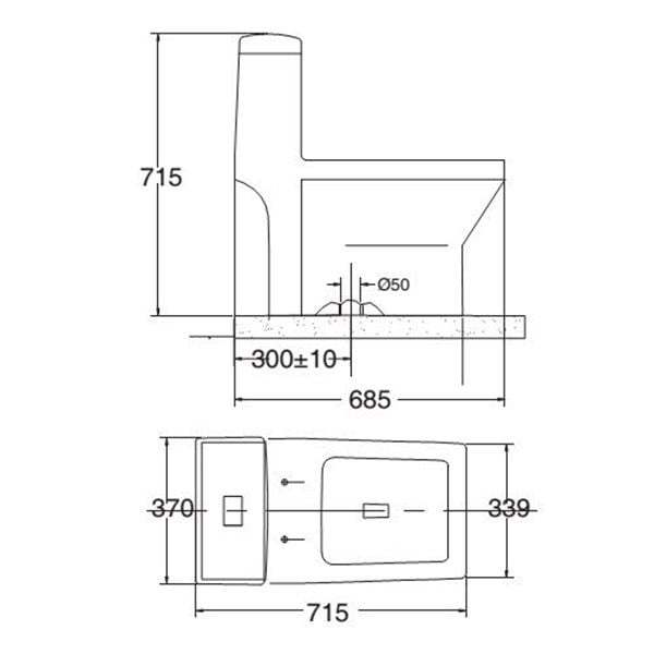 Bàn cầu 1 khối Viglacera V42