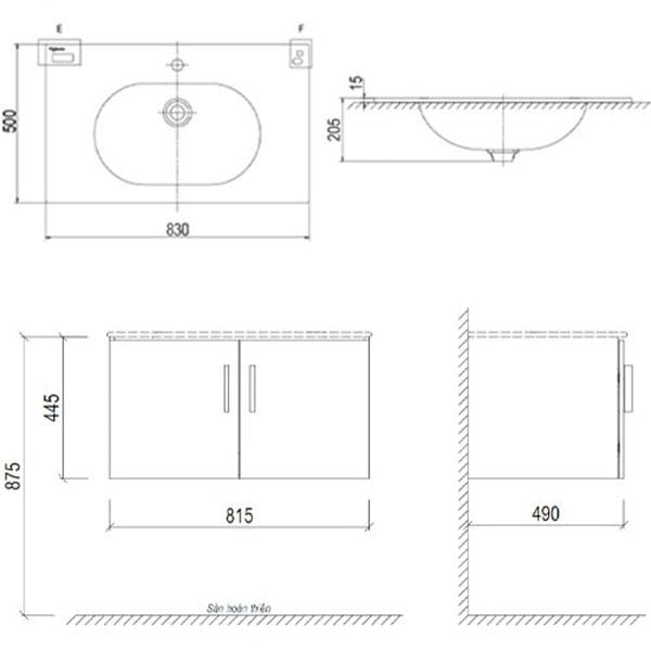 Chậu rửa đặt trên bàn Viglacera CB69