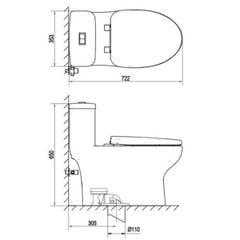 Bàn cầu 1 khối Viglacera S309