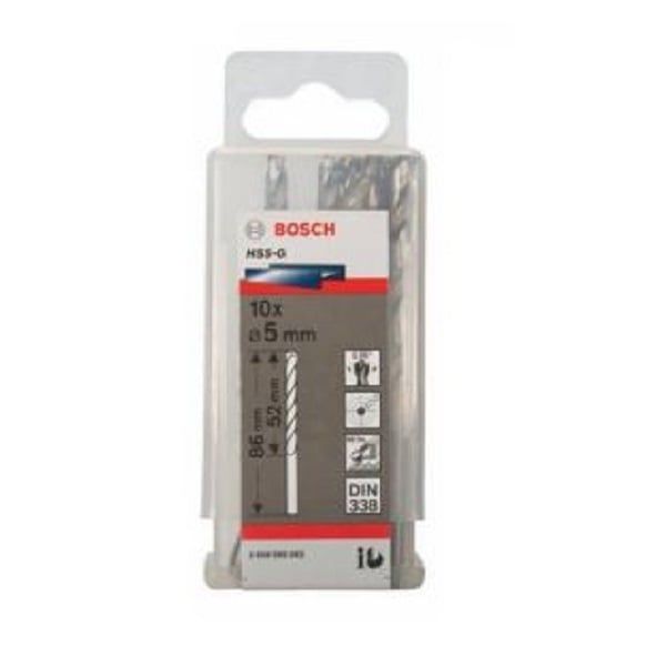 Mũi khoan sắt HSS-G 5mm (hộp 10 mũi) Bosch 2608595062