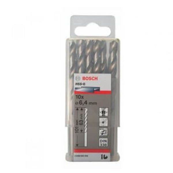 Mũi khoan sắt HSS-G 6.4mm (hộp 10 mũi) Bosch 2608595335