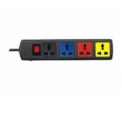 Ổ cắm kéo dài 2200W - 3300W 10A - 16A 250V~ 4 ổ 1 công tắc 2 cực đen LIOA