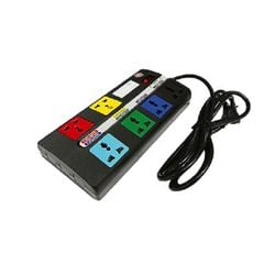 Ổ cắm kéo dài đa năng Super 2200W Max 10A 250V~ 6 ổ 1 công tắc đen LIOA