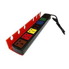 Ổ cắm kéo dài 6 đa năng và đỡ các đầu phích dây nguồn đen 6D12NG LIOA