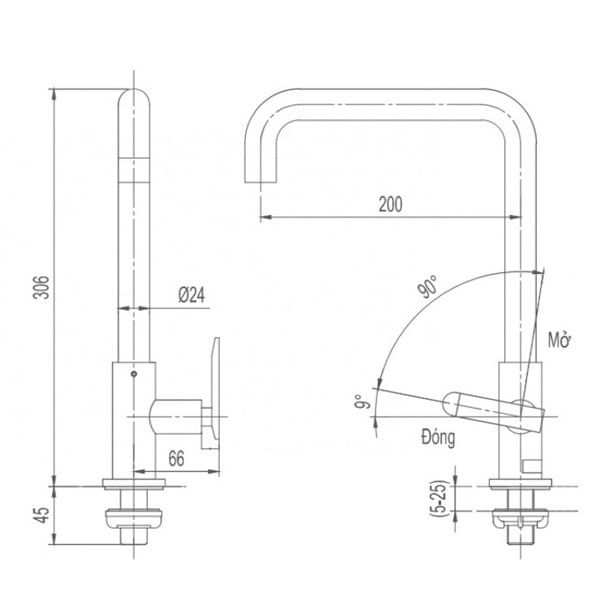 Vòi bếp Inax SFV-30