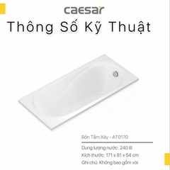 Bồn Tắm Không Chân - Không Yếm Caesar AT0170