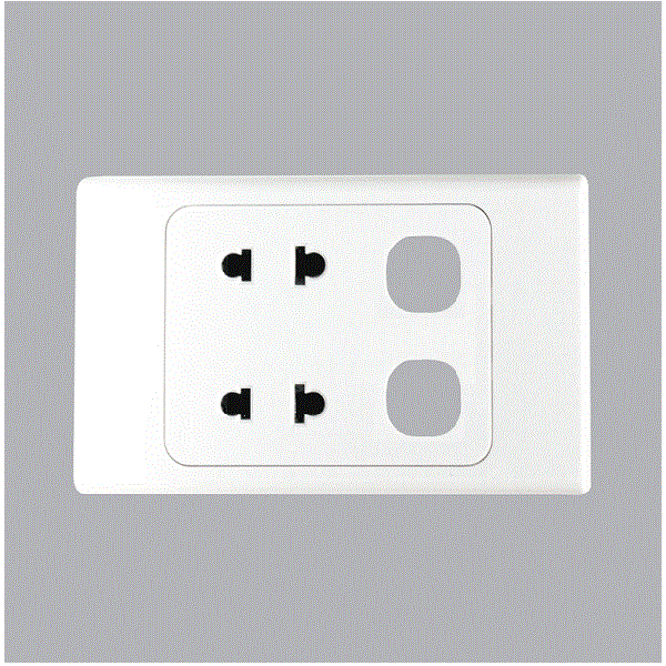 Ổ Cắm Đôi 2 Chấu 16A + 2 Lỗ MPE A20US2XXN